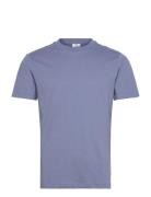 100% Cotton Slim-Fit T-Shirt Tops T-shirts Short-sleeved Blue Mango