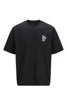 Jprblafloral Ss Tee Tops T-shirts Short-sleeved Black Jack & J S