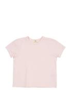 Striped T-Shirt W. Ruffle Sleeves Tops T-shirts Short-sleeved Cream Co...