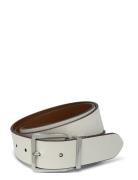 Reversible Crosshatch Leather Belt Vyö Multi/patterned Lauren Ralph La...