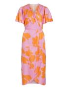 Vinakita V-Neck Wrap Midi Dress/Dc Polvipituinen Mekko Multi/patterned...
