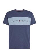 Ss T-Shirt Block Logo Tops T-shirts Short-sleeved Navy Tommy Hilfiger