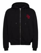 Justice Zip Hoodie Washed Tops Sweat-shirts & Hoodies Hoodies Black BL...