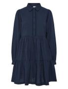 Yastia Ls Dress S. Noos Lyhyt Mekko Navy YAS