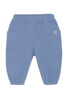 Pants Muslin Bottoms Trousers Blue Huttelihut