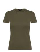 Stretch Cotton Tee Tops T-shirts & Tops Short-sleeved Green Lauren Ral...