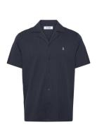 Ss Camp Org Cttn Dro Tops Shirts Short-sleeved Black Original Penguin