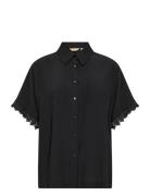 Cucian Asmine Ss Shirt Tops Blouses Short-sleeved Black Culture