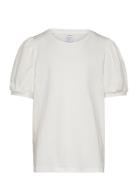 Top Basic Puff Sleeve Tops T-shirts Short-sleeved White Lindex