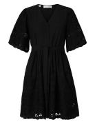 Slfdahlia Ss Short Broderi Dress Noos Mekko Black Selected Femme