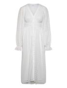 Broderie Anglaise Midi Dress Polvipituinen Mekko White Bubbleroom