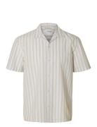 Slhrelaxsun Shirt Ss Resort Tops Shirts Short-sleeved Beige Selected H...