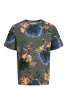 Jjhawaii Aop Tee Ss Crew Neck Tops T-shirts Short-sleeved Khaki Green ...