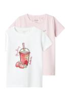 Nmffoji Ss Top 2P Tops T-shirts Short-sleeved White Name It