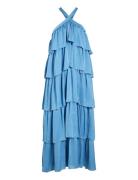 Vifiluka H/N S/L Ankle Dress/Dc/R/Bfs Maksimekko Juhlamekko Blue Vila