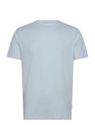 Mens Stretch Crew Neck Tee S/S Tops T-shirts Short-sleeved Blue Lindbe...