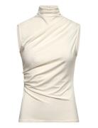 Rwbillie Sl Drape Top Tops T-shirts & Tops Sleeveless Cream Rosemunde