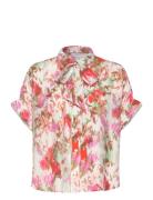 Nuvinnie Ss Bow Shirt Tops Blouses Short-sleeved Pink Nümph