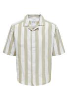 Onstes Rlx Ctn Slub Stripe Ss Shirt Noos Tops Shirts Short-sleeved Gre...