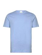 Organic Slub Yarn O-Neck Tee S/S Tops T-shirts Short-sleeved Blue Lind...