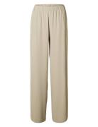 Slftinni-Relaxed Mw Wide Pant N Noos Bottoms Trousers Wide Leg Beige S...