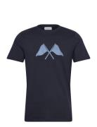 Tee With Hd Lindbergh Flag Tops T-shirts Short-sleeved Navy Lindbergh