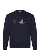 Sweater L/S Tops Knitwear Round Necks Navy United Colors Of Benetton