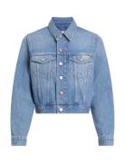 Cropped 90S Denim Trucker Farkkutakki Denimtakki Blue Calvin Klein Jea...