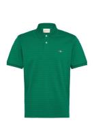 Texture Stripe Polo Tops Polos Short-sleeved Green GANT