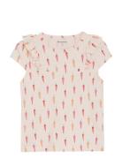 T-Shirt Ss Aop Tops T-shirts Short-sleeved White Minymo