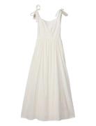 Bow-Strap Seersucker Summer Dress Polvipituinen Mekko White Lexington ...