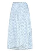 Peony Wrap Skirt Polvipituinen Hame Blue A-View