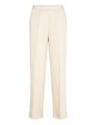 Linen Blend Pull On Pants Bottoms Trousers Straight Leg Beige GANT