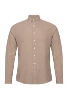 Linen/Cotton Shirt L/S Tops Shirts Casual Beige Lindbergh