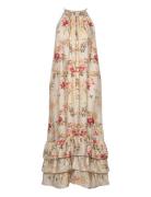 Viscose Halterneck Dress Polvipituinen Mekko Pink By Ti Mo