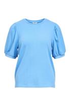 Objjamie S/S Top Noos Tops Blouses Short-sleeved Blue Object