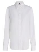 Ess Linen Relaxed Shirt Tops Shirts Long-sleeved White Tommy Hilfiger