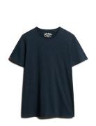 Raw Edge Slub T Shirt Tops T-shirts Short-sleeved Navy Superdry