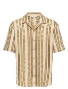 Onsdani Crochet Ss Shirt Tops Shirts Short-sleeved Beige ONLY & SONS