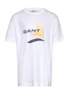 Gant Sailing Graphic T-Shirt Tops T-shirts Short-sleeved White GANT