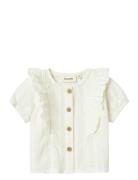 Nbfjazelle Ss Loose Shirt Lil Tops Blouses & Tunics White Lil'Atelier