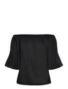 Off-Shoulder Blouse Tops Blouses Short-sleeved Black FREE/QUENT