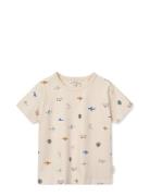 Apia Printed Shortsleeve T-Shirt Tops T-shirts Short-sleeved Beige Lie...