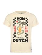 T-Shirt Print White Von Dutch Tops T-shirts Short-sleeved White Von Du...