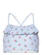 Bikini Top With Frill Aop Bikinit Blue Lindex