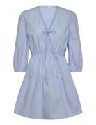 Tjw Poplin Tiered Mini Dress Ext Lyhyt Mekko Blue Tommy Jeans