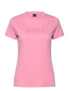 C_Elogo_5 Tops T-shirts & Tops Short-sleeved Pink BOSS