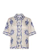 Kealy Shirt Tops Shirts Short-sleeved Blue Noella
