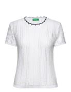 Sweater Tops T-shirts & Tops Short-sleeved White United Colors Of Bene...