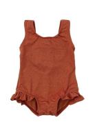 Swimsuit Butterfly Printed Uimapuku Uima-asut Brown Petit Piao